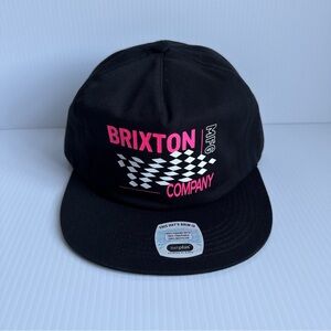 NWT Brixton Neon Finish Line Black Racing Sports Adjustable Snapback Hat Cap